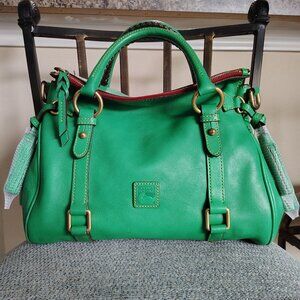 Beautiful Bright Green Dooney & Bourke Satchel with Strap